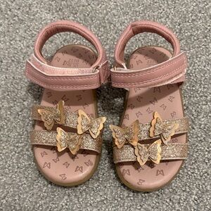 F&F Glittery Pink Butterfly Sandals
